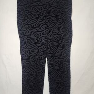 Michael Kors Black XL Textured Pants Zebra